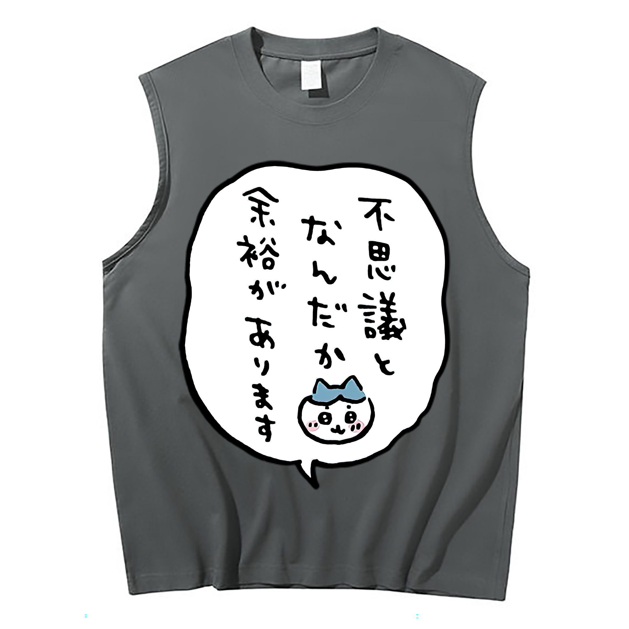 （画像用） ちいかわ ハチワレ Chii-kawa hachiware コットン100％タンクトップ（フロントプリント）